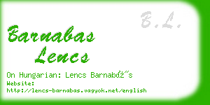 barnabas lencs business card